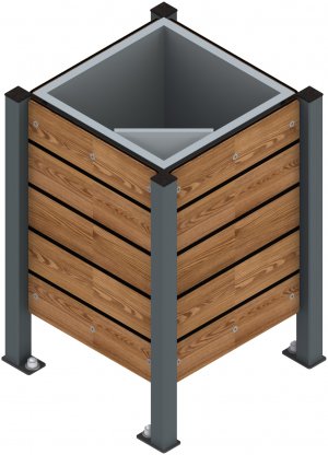 Štvorcový kôš 40L z HPL materiálu
